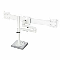 Hold Dual Monitor Arm 24 - 2×4 kg, dual bar, genomföringsfäste, vit